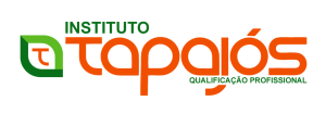 Logo oficial da empresa Instituto Tapajós com o texto em Laranja e a logo em Verde.