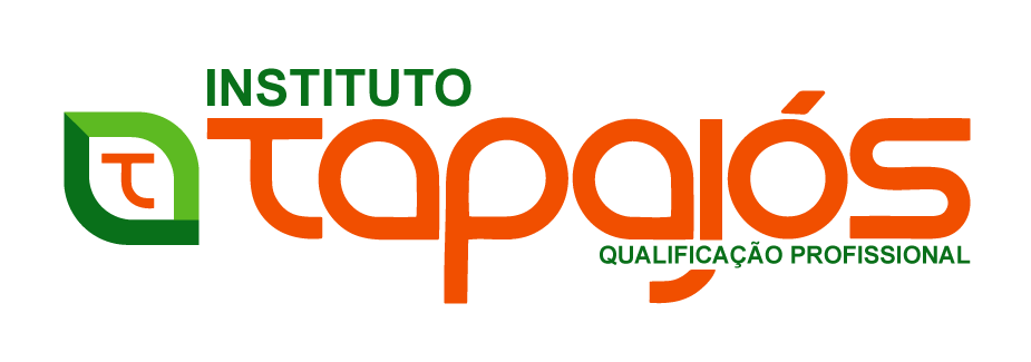 Logo oficial da empresa Instituto Tapajós com o texto em Laranja e a logo em Verde.