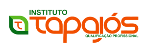 Logo oficial da empresa Instituto Tapajós com o texto em Laranja e a logo em Verde.